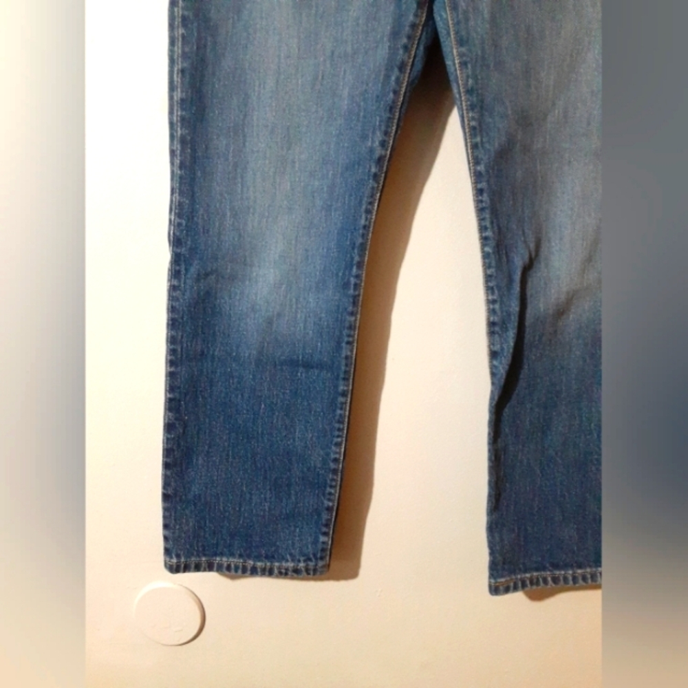 Levi's 501 Jeams Women's Crlppex Blue Straight Wide Size 27/26 Classic Denim - Picture 3 of 8